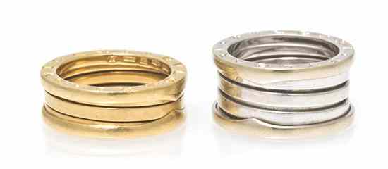 Appraisal: Two Karat Gold Rings Bulgari from the B ZERO collection