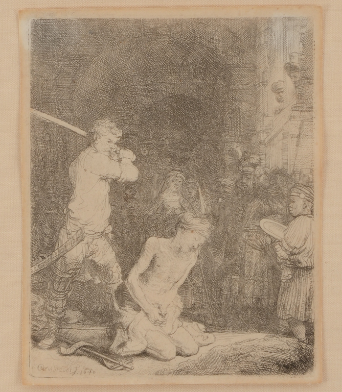 Appraisal: LATER REMBRANDT ETCHING OF JOHN THE BAPTIST th c print