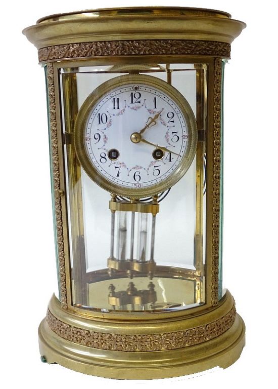 Appraisal: French Gilt Bronze Mantle Clock French Gilt Bronze Mantle Clock