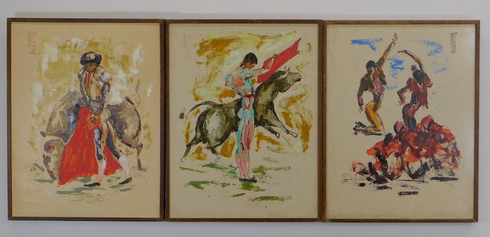 Appraisal: Josep Tur Spanish Matador Bull Fighting Painting Josep Tur Spain