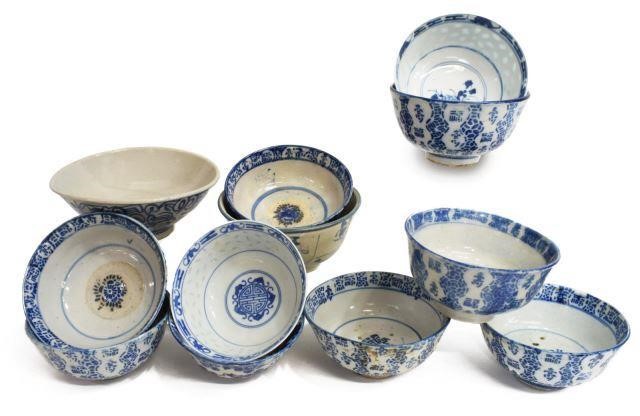 Appraisal: lot of Asian blue and white porcelain bowls eight with