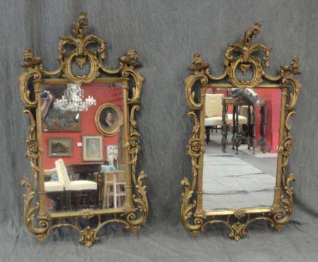 Appraisal: Pair of Older Giltwood Rococo Mirrors From Long Island estate