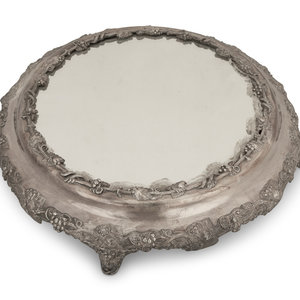 Appraisal: An Sheffield Silver-Plate Mirrored Table Plateau th Century Diameter inches