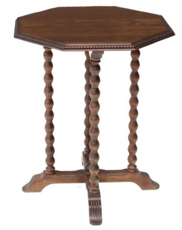 Appraisal: Walnut lamp or side table early th c octagonal top