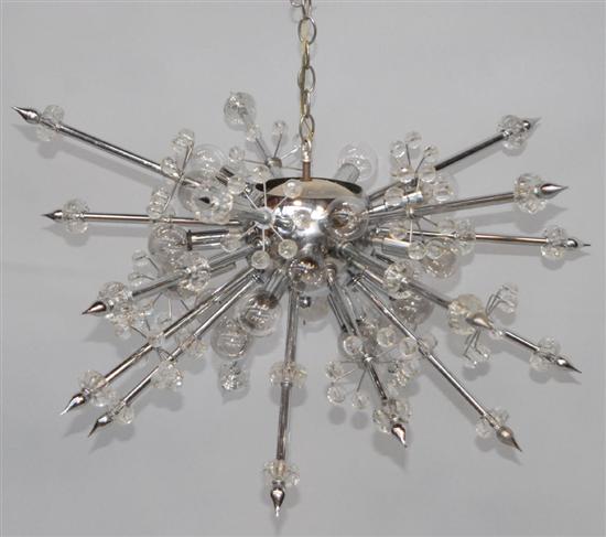 Appraisal: MODERN SPUTNIK SATELITE CHANDELLIER The spherical and tubular frame mounted