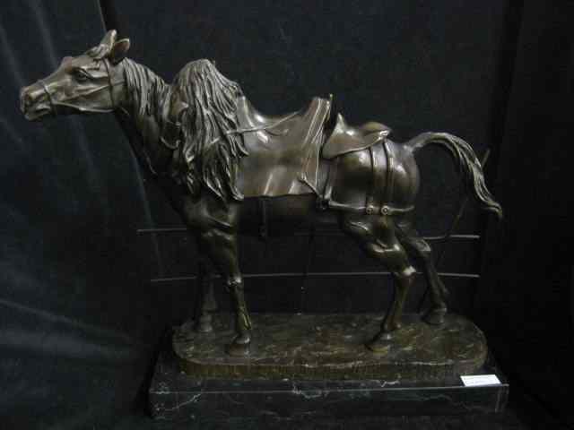 Appraisal: Bronze Figurine of a Horse with saddles rigging finely detailed