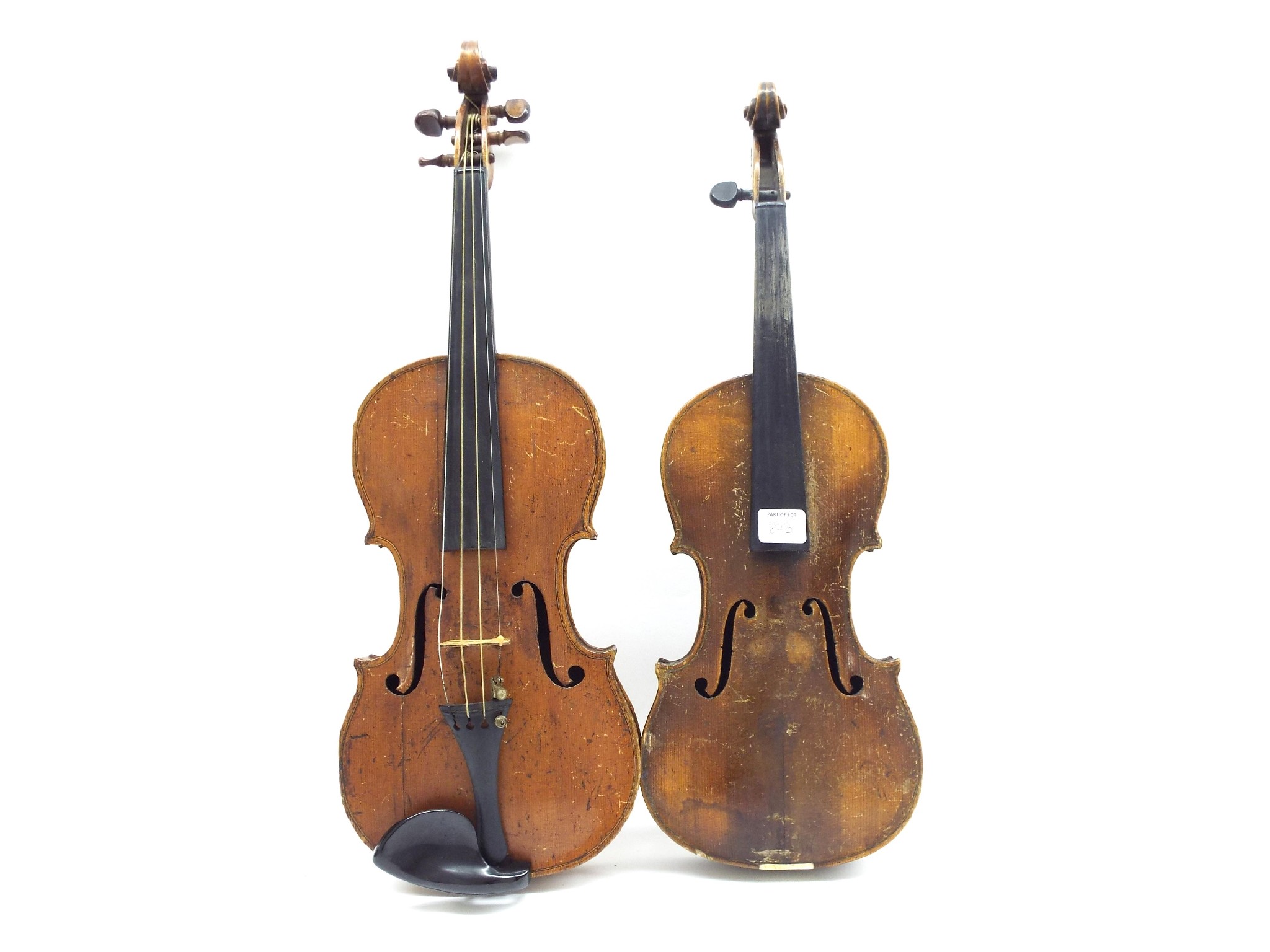 Appraisal: Violin circa cm also a German three-quarter size violin cm