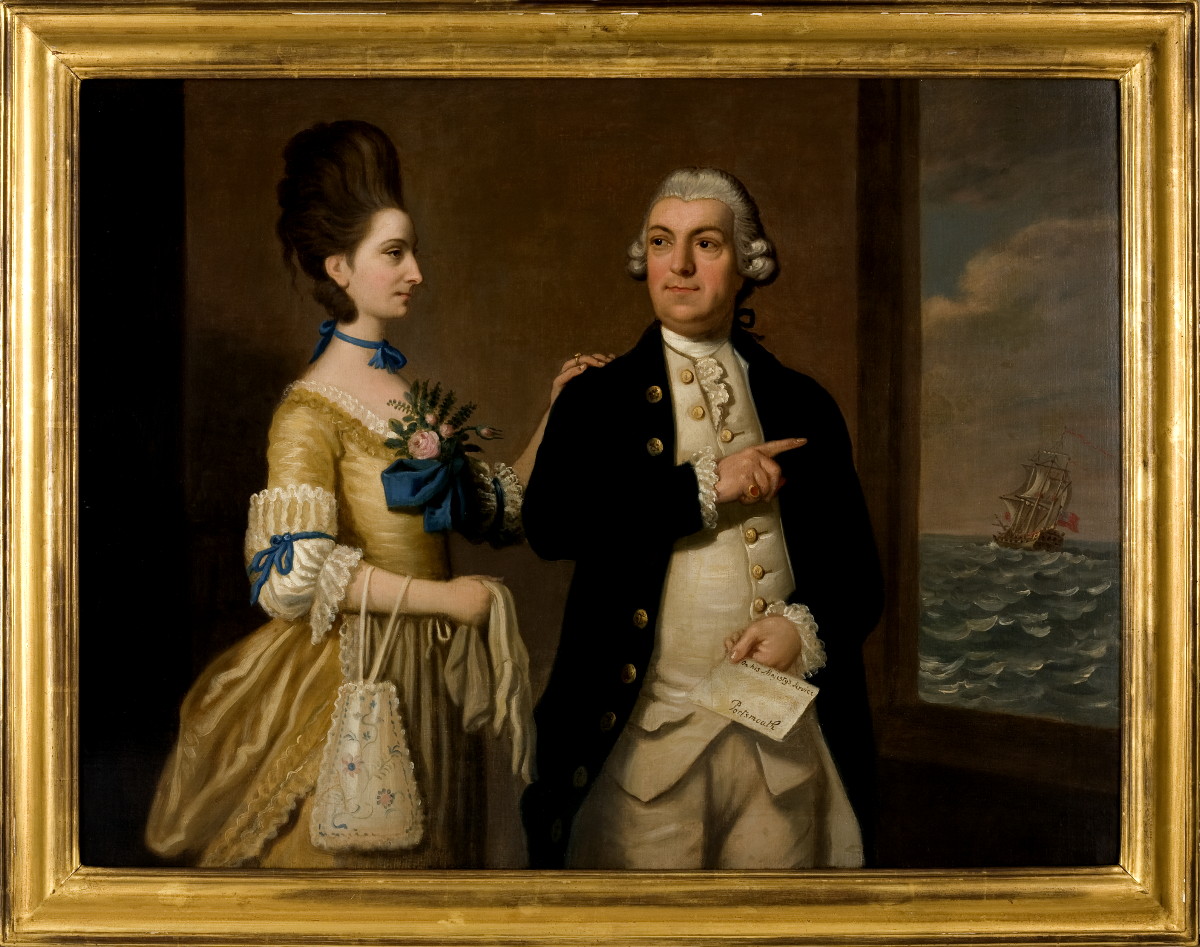 Appraisal: PORTRAIT OF A BRITISH NAVAL OFFICER AND HIS WIFE CIRCA