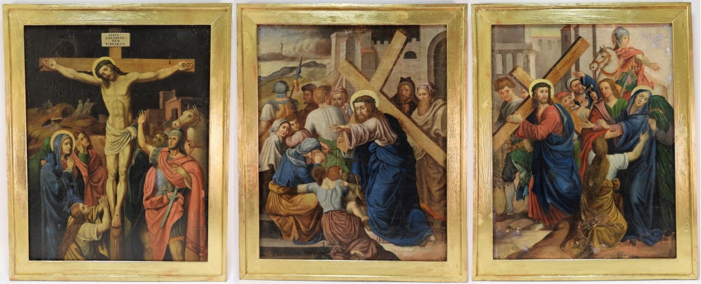 Appraisal: PC OLD MASTER'S STATIONS OF THE CROSS PAINTINGS Europe th