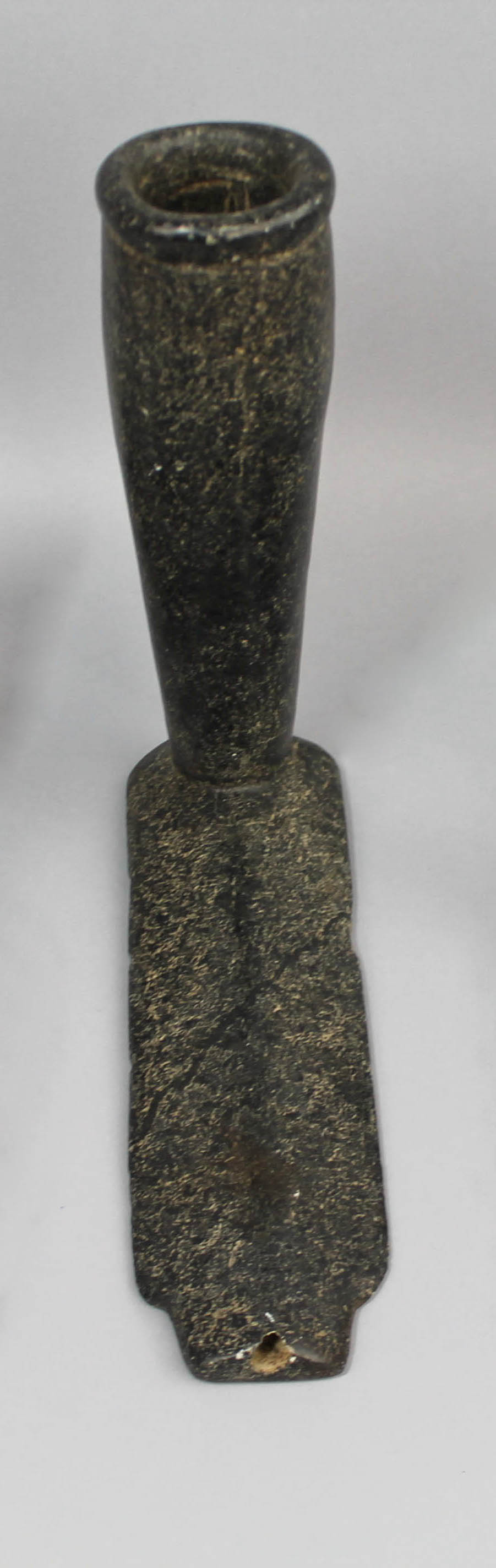 Appraisal: LARGE STEATITE OBTUSE PLATFORM PIPE probably Alberene soapstone from Albemarle