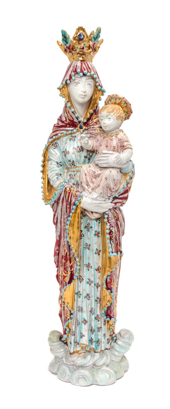 Appraisal: Sale Lot An Italian Ceramic Madonna and Child Sculpture eugenio