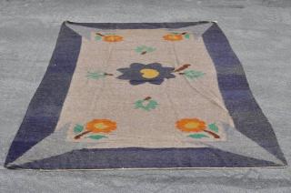 Appraisal: Drugget Floral Carpet Drugget floral carpet ' wide long