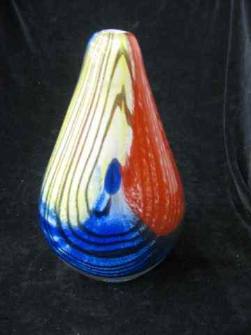 Appraisal: Murano Art Glass Vase multi-color swirling design '' excellent