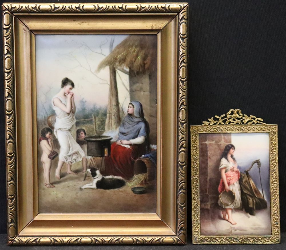 Appraisal: KPM Style Porcelain Plaques Both fine quality and hand painted