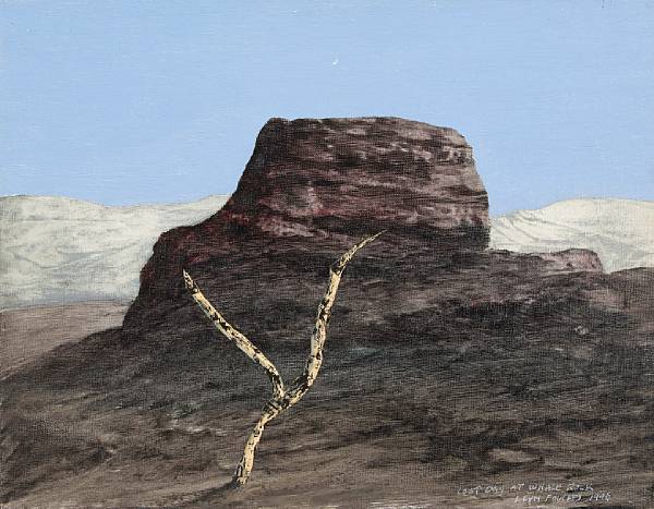 Appraisal: Llyn Foulkes American born Landscape Lost Day at Whale Rock