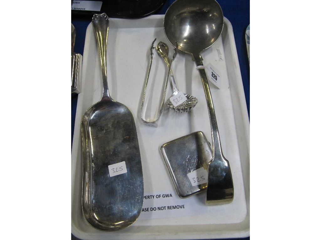 Appraisal: Lot comprising EP ladle sifter spoon tongs crumb scoop and