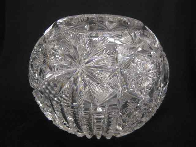 Appraisal: Cut Glass Rose Bowl brilliant period flashed stars outstanding overall