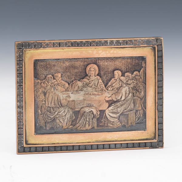 Appraisal: LAST SUPPER OF JESUS CHRIST GILT AND SILVER ON COPPER