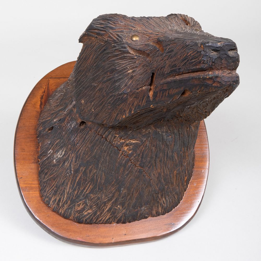 Appraisal: Folk Art Carving of a Black Bear Trophy x x