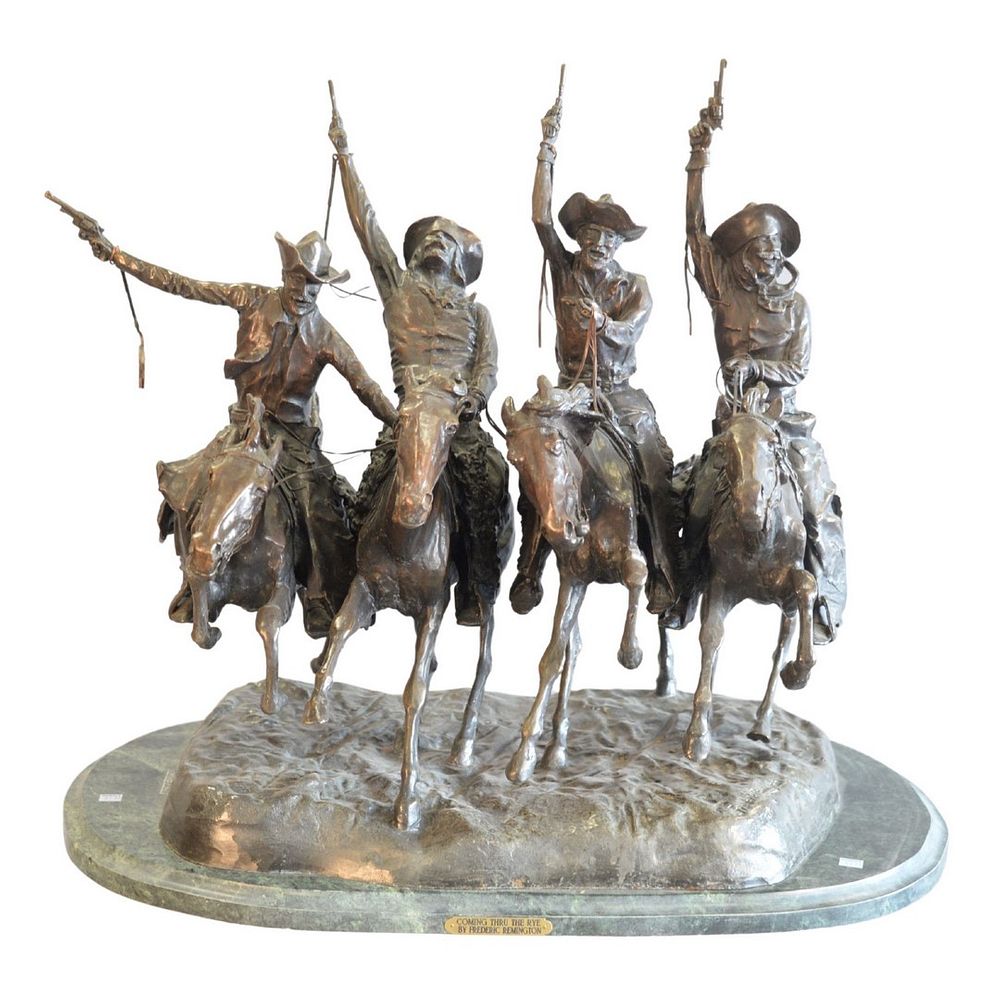 Appraisal: After Frederic Remington American - Coming Through the Rye bronze