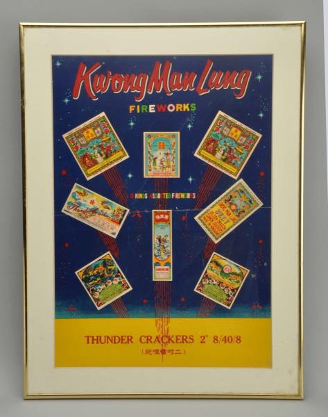 Appraisal: Kwong Man Lung Fireworks Poster Professionally mounted and framed Shows