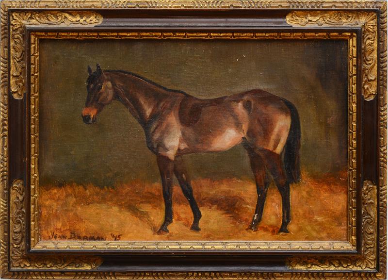 Appraisal: JEAN DARMAN HORSE Oil on canvas signed 'Jean Darman' x