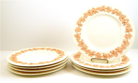 Appraisal: Eight th C Wedgwood Queensware pattern dinner plates cream-colored ground