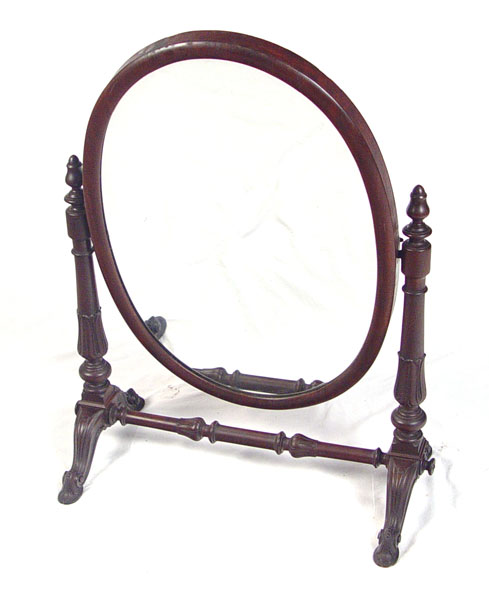 Appraisal: FT TALL VICTORIAN MAHOGANY PETTICOAT MIRROR Measures '' high x