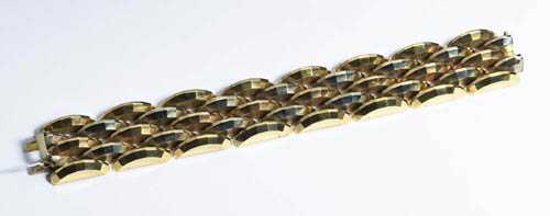 Appraisal: GOLD BRACELET Milan ca Yellow red and white gold g