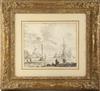 Appraisal: OLD MASTER DRAWING - Ships in a Harbor with Figures