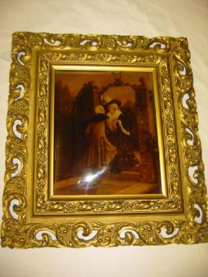 Appraisal: A CRYSTOLEUM the oblong convex glass depicting a gentleman and