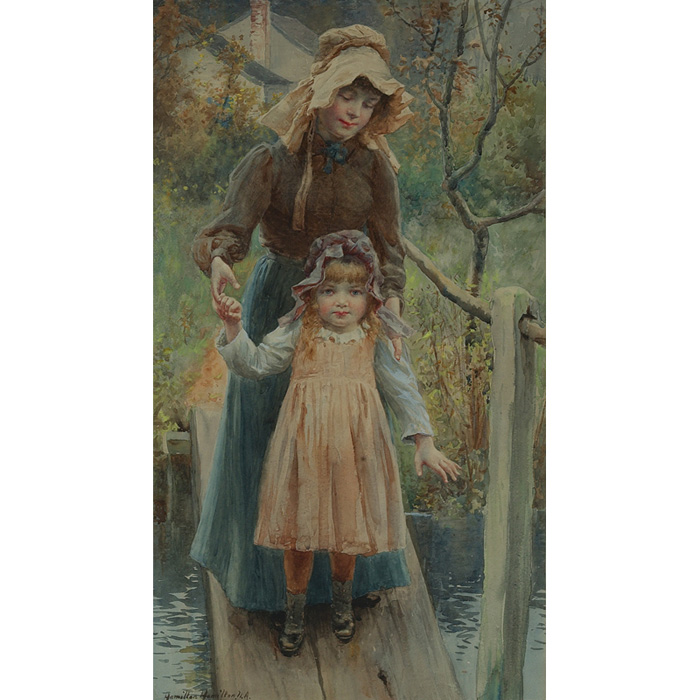 Appraisal: Hamilton Hamilton American - Mother and Daughter c watercolor x