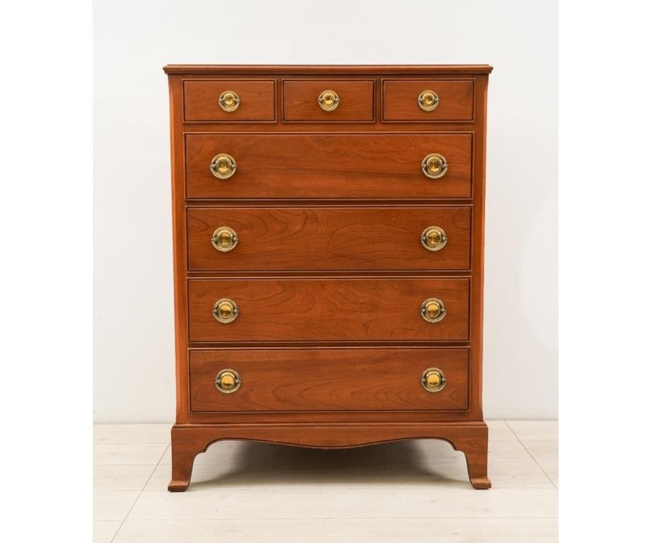 Appraisal: Statton Hepplewhite style cherry chest of drawers h x w