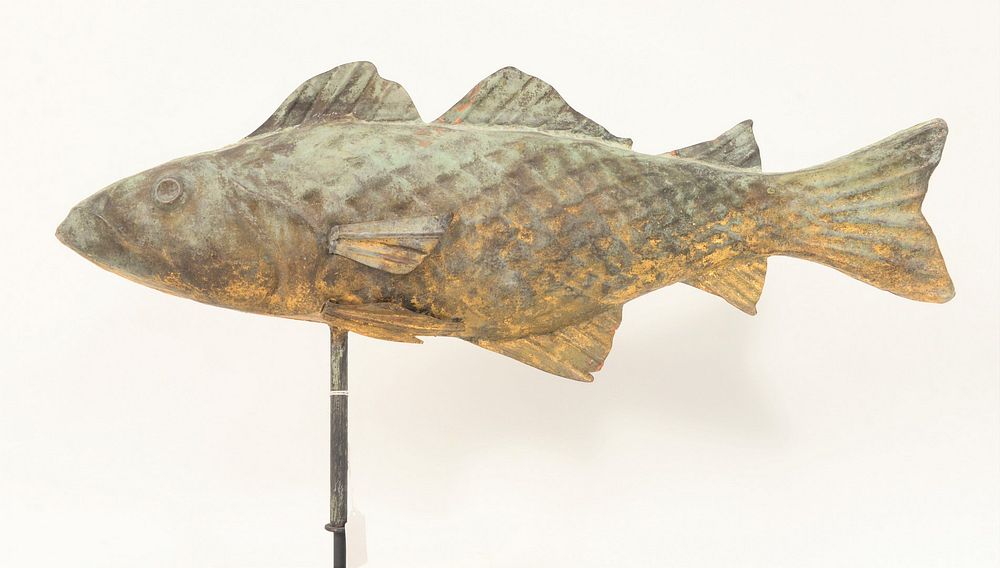 Appraisal: Fish Copper Full Bodied Weathervane with verdigris surface with some