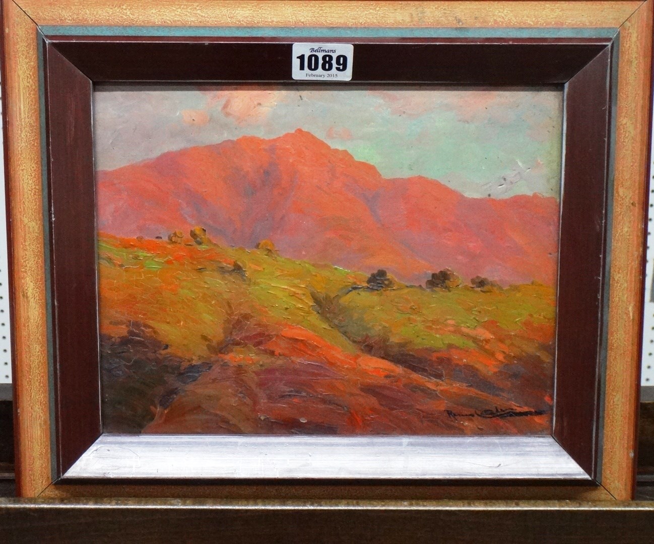 Appraisal: Ramon Catalan th century Mountain scene oil on board signed