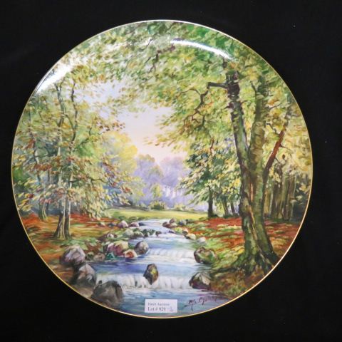 Appraisal: Noritake Handpainted Charger landscape with stream excellent