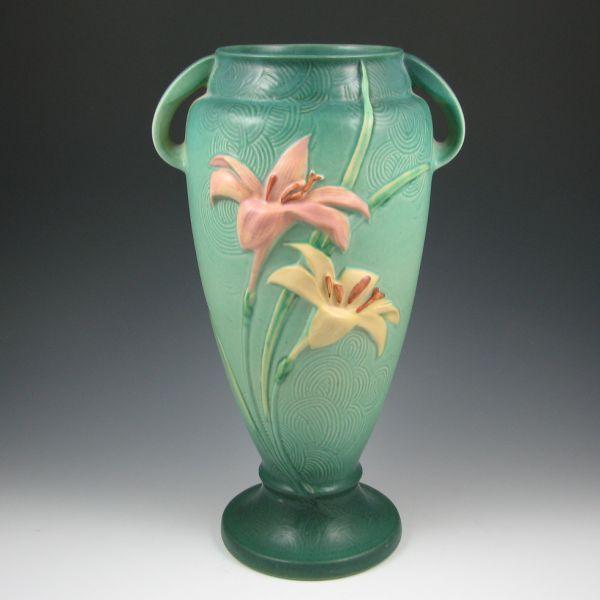 Appraisal: Roseville green Zephyr Lily vase Marked Roseville USA - Mint