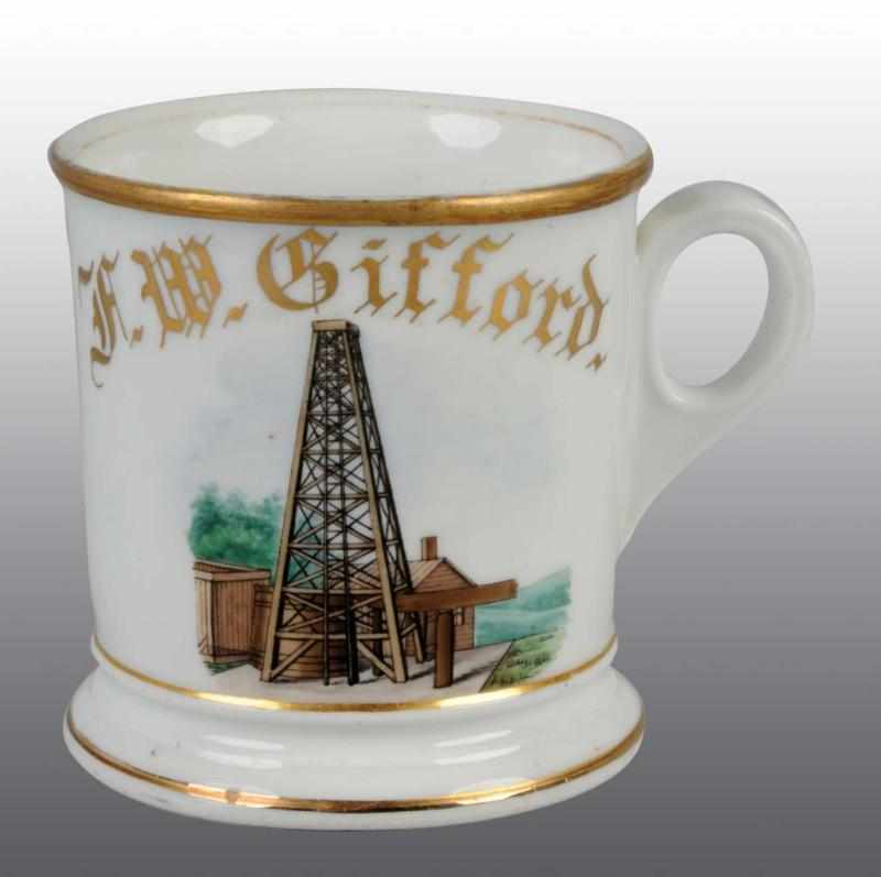 Appraisal: Oil Derick Occupational Shaving Mug Description Beautiful detailed image Condition