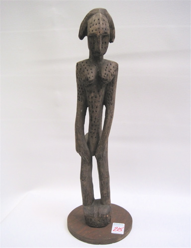 Appraisal: AFRICAN BAMBARA CARVED WOOD FEMALE FETISH with scarifications Height on