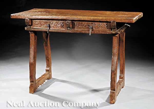 Appraisal: A Spanish Colonial Walnut Table th th c having a