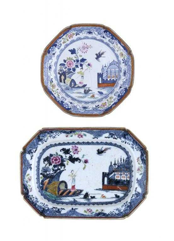 Appraisal: A DERBY PLATE AND AN EARLIER CHINESE PORCELAIN DISH OF