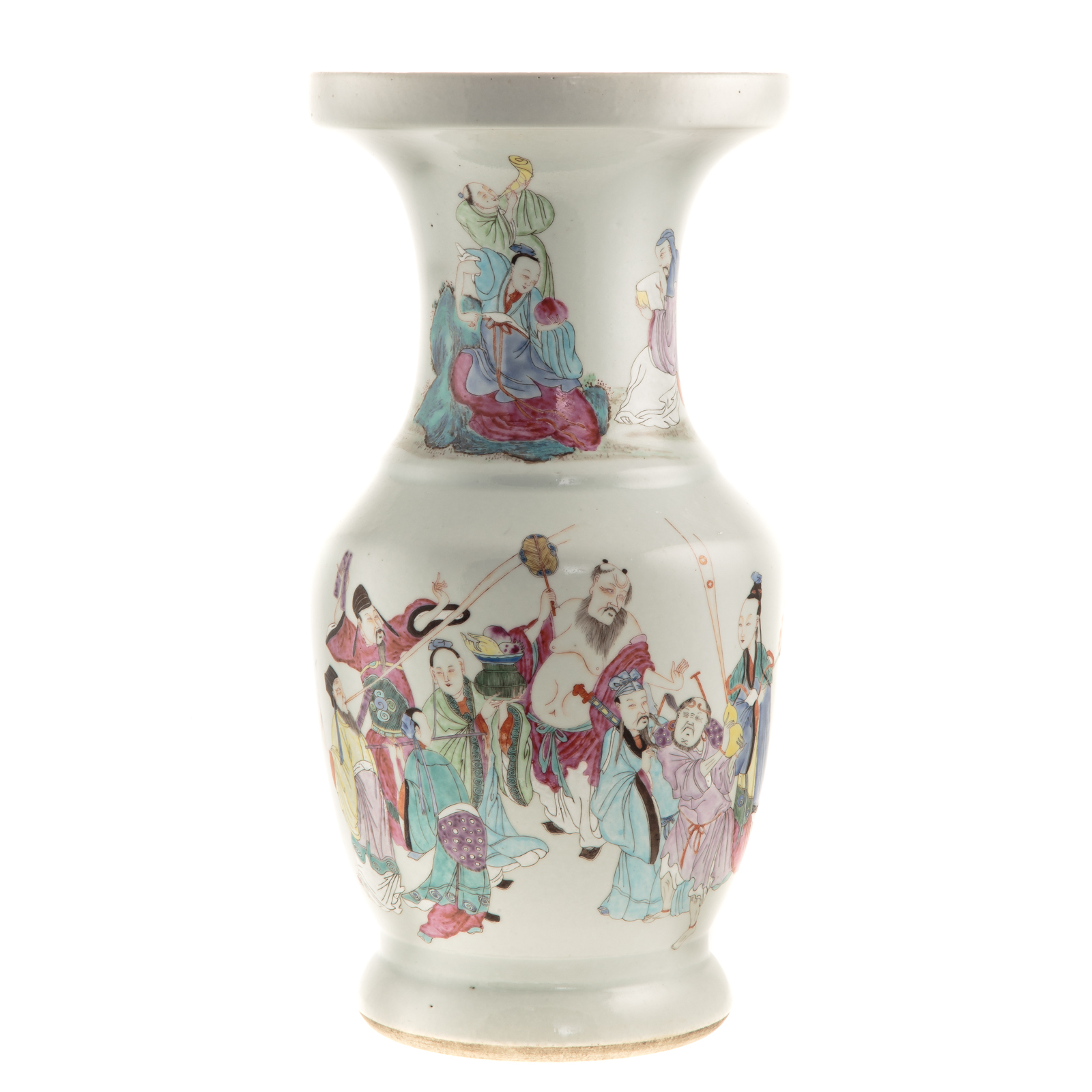 Appraisal: LARGE CHINESE FAMILLE ROSE BALUSTER VASE Decorated with sages and