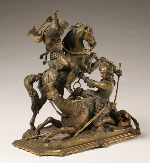 Appraisal: Jean Francois Theodore Gechter French - cavalry battle scene gilt