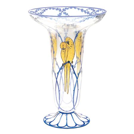 Appraisal: Marcel Goupy Art Deco Enameled Glass Vase Estimate -