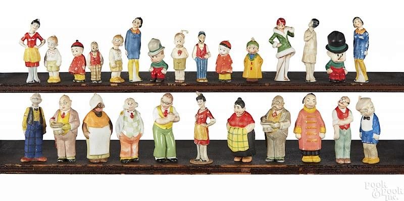 Appraisal: Twenty-six painted bisque comic character figures Twenty-six painted bisque comic