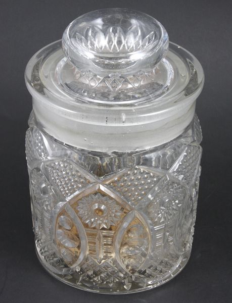 Appraisal: th Century Victorian pressed glass tobacco jar h x dia