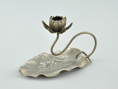 Appraisal: An Art Nouveau Style Candle Holder Cast in white metal