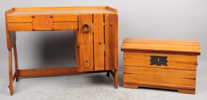 Appraisal: This Hopalong Cassidy desk and chest have minor scratching overall