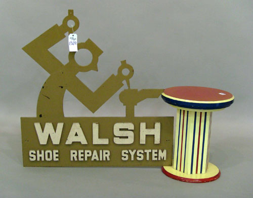 Appraisal: Trade sign for Walsh Shoe Repair h w together with