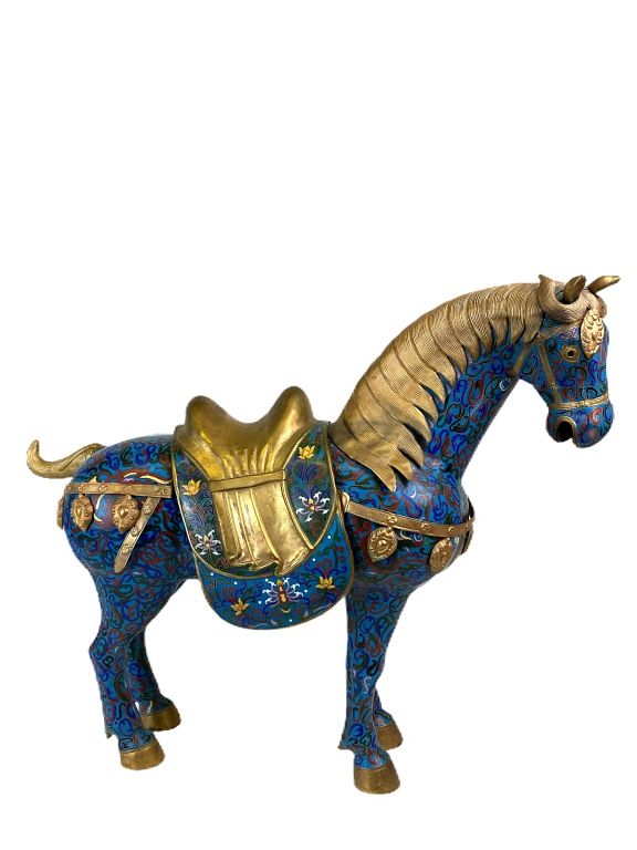 Appraisal: Cloisonne Horse Sculpture Cloisonne Horse Sculpture Chinese Measures inches high